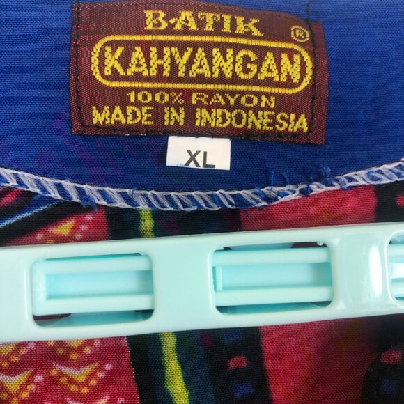 Kahyangan Dashiki Shirt XL Bold Batik Rayon Pullover Unisex Festival African - Picture 5 of 9